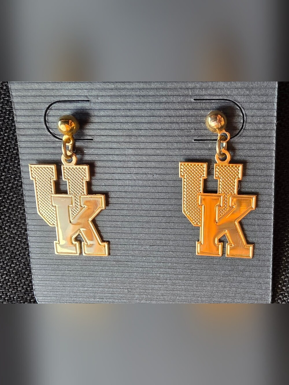 University of Kentucky UK Logo Dangle Earrings – Gold Tone Wildcats Fan Jewelry